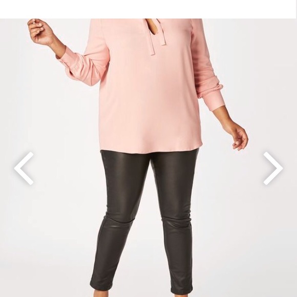 Blush Pink Bow Tie Blouse N1 - Picture 4 of 4